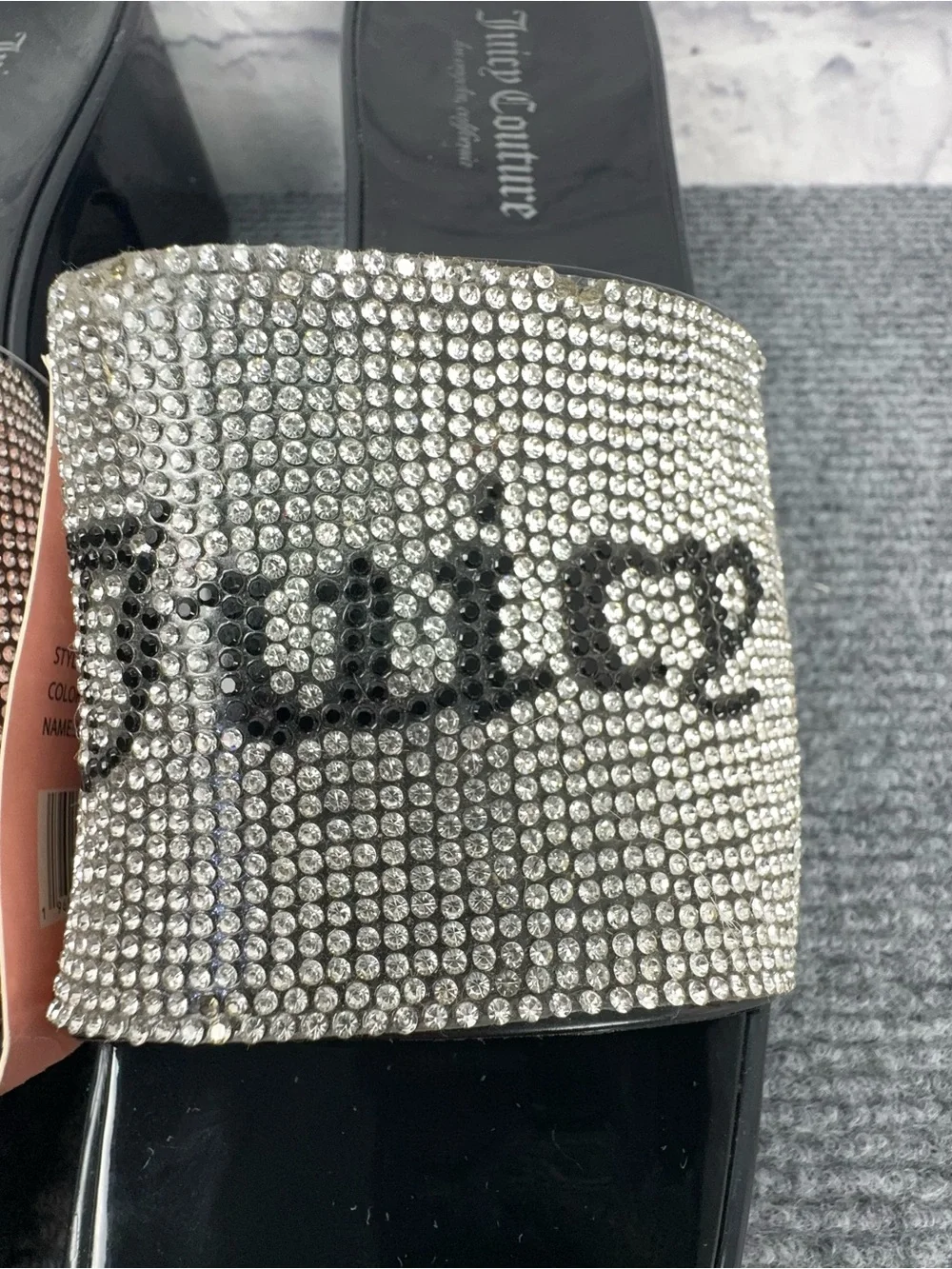 Juicy Couture Harmona Rhinestone Platform Slide Sandals NWT 9.5